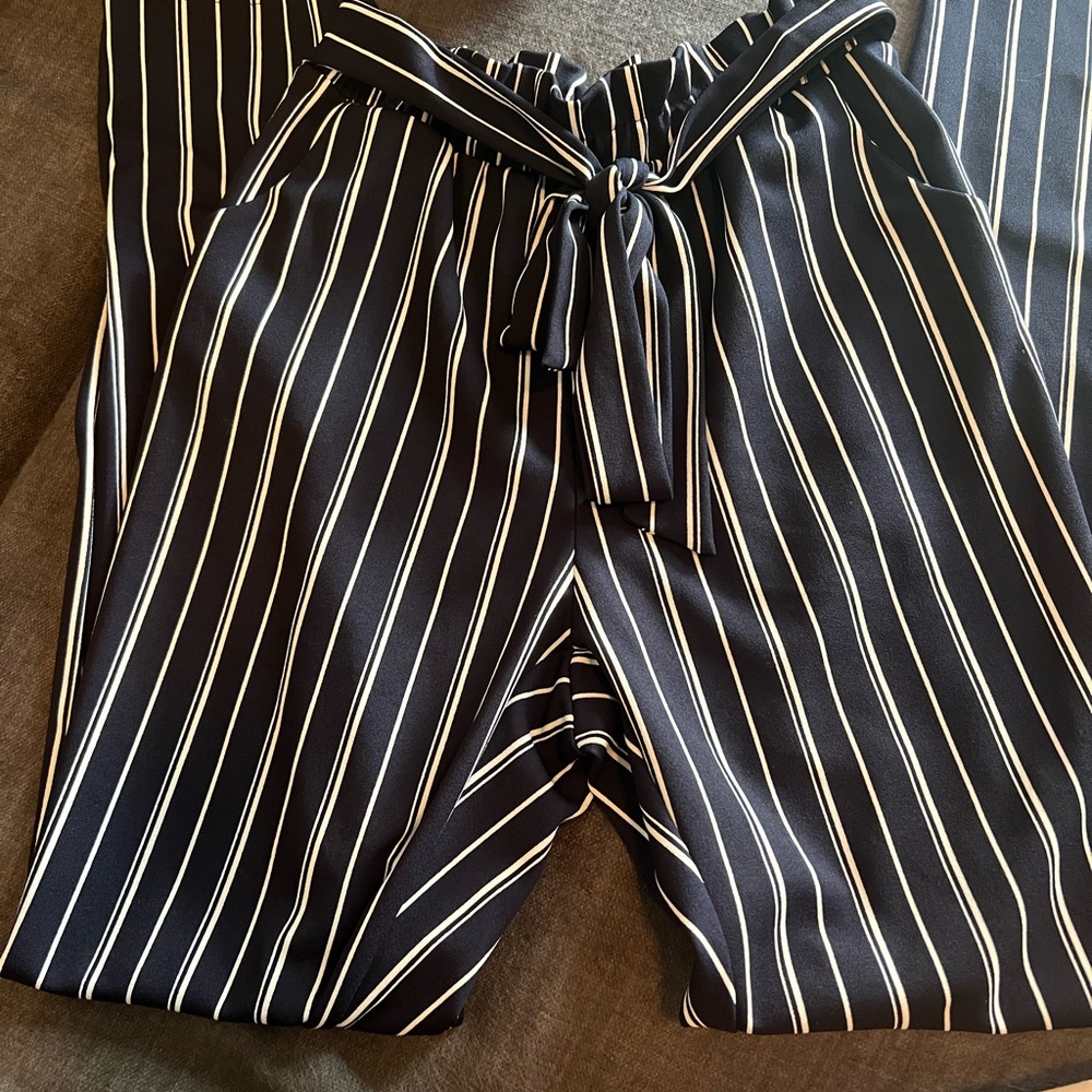 Black and White Striped Pants